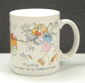 Hallmark "Please I Can Only Do 12 Things At Once!" Cartoon Coffee Mug - Vtg 1984 - Picture 1 of 8