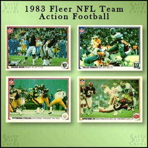 1983 Fleer NFL Team Action Football (1-88) / Pick Your Cards / Buy4+ Save30% - Picture 1 of 90