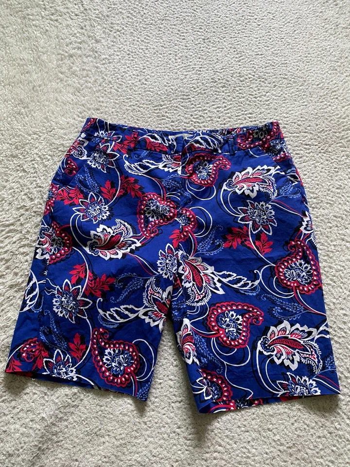 Pantalones Cortos Mujer Dana Buchman Floral Azul Talla 8 (30 x 10) Foto 1 de 4