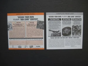 1995 FLEER Mail In Contest Entry Form Design Your Own Fleer NBA Card Exp11/30/95 - Picture 1 of 1