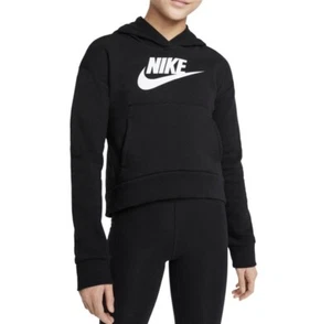 Nike Girls Sportswear Club Fleece Pullover Hoodie Sweatshirt NEW Black Sz Medium - Picture 1 of 12