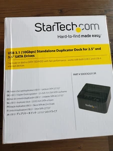 StarTech USB 2.5" & 3.5" SATA Hard Drive Standalone Duplicator Dock ~ New in Box - Afbeelding 1 van 4