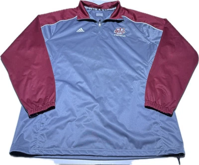 University Of Massachusetts UMASS Football Adidas Windbreaker 1/4 Zip XL - Image 1 of 4