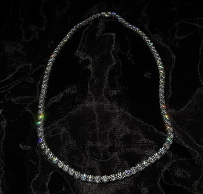 GRA Certified Moissanite Tennis Chain 6.5mm D VVS1 – 24″ 925 Silver Passes Teste - Image 1 of 4