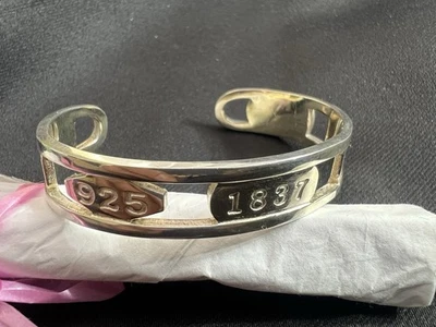 Tiffany & Co. 1837 Silver Large Element Cuff Bangle Bracelet - Image 1 of 4
