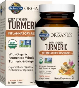 Garden of Life Organics Extra Strength Turmeric Inflammatory Response 60... - Picture 1 of 9