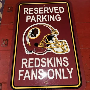 Letrero de vinilo solo ventiladores de estacionamiento reservados de los Washington Redskins de 12" por 18" - Imagen 1 de 1