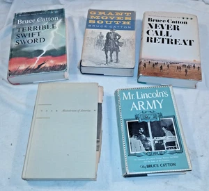 5 1950s - 60s BRUCE CATTON hardback books Lincoln grant terrible swift Civil War - Picture 1 of 6