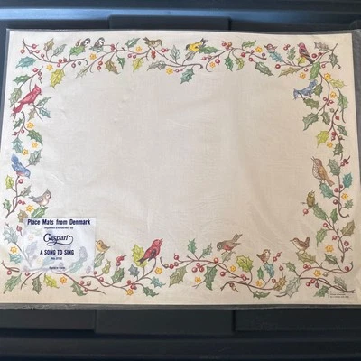 Caspari Table Setting A Song To Sing Placemats From Denmark 6 NEW - Image 1 of 4