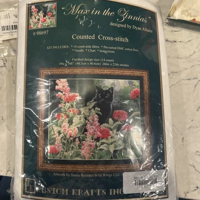 Kit punto de cruz kustom krafts 99867 Max In The Zinnias sin sellar Foto 1 de 3