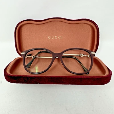 Monturas de gafas Gucci GG0967O 003 Borgoña Oro Mariposa Borgoña Borde completo 53-16-140 Foto 1 de 4
