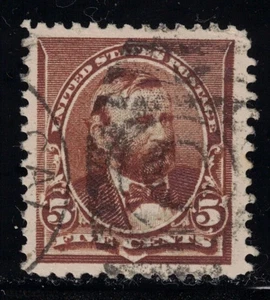 US Stamp Scott # 223     Chocolate 5  cent Grant    MINT   NH - Picture 1 of 2