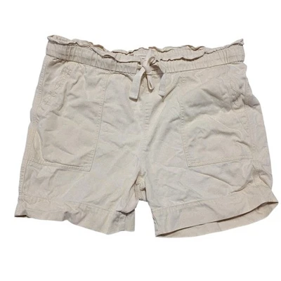 Pantalones Cortos Frye x Anthropologie Beige Mezcla Algodón Cordón Cintura Talla 32 Foto 1 de 4