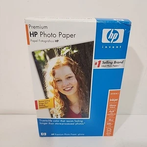 Oryginalny błyszczący papier fotograficzny atramentowy HP Premium - 100 arkuszy 4 x 6 cali zapieczętowany - Zdjęcie 1 z 3