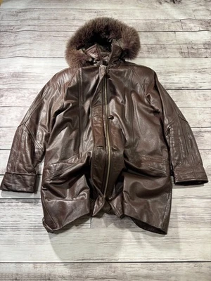 Abrigo largo de piel de cuero tipo YSL Dior Yves Saint Lauren vintage hecho en Corea Foto 1 de 4