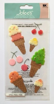 Jolee's Ice Cream Cones & Cherries Food Dessert Scrapbooking Stickers - Image 1 of 2