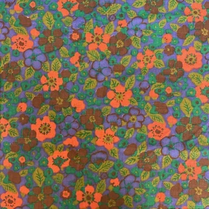 Bright Floral - Vintage Cotton Fabric For Sewing, Quilting, Crafts - Picture 1 of 3