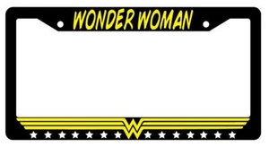 Wonder Woman Black Plastic License Plate Frame Auto Accessory DC - Picture 1 of 1