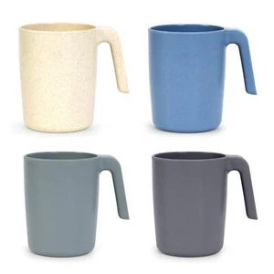 4 Plastic Stackable Coffee Mugs with Handles, Unbreakable Drinking Glasses, 17oz - Picture 1 of 8