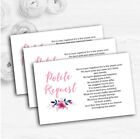 Navy Blue & Pink Subtle Floral Custom Wedding Gift Request Money Poem Cards
