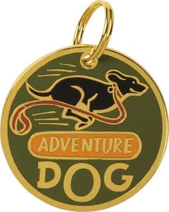 Adventure Dog Metal And Enamel Engravable Dog Collar Charm ID Tag - Picture 1 of 1