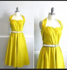 Vintage 1950s Chartreuse Cotton Fit And Flare Dress