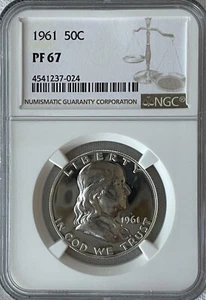 1961 Franklin Half Dollar Proof PF67 (NGC) - Picture 1 of 4