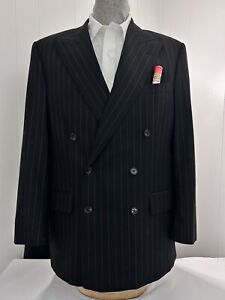 Vtg Polo Ralph Lauren Gold Pinstripe 44T 2 Pc Suit Pants Sz 36