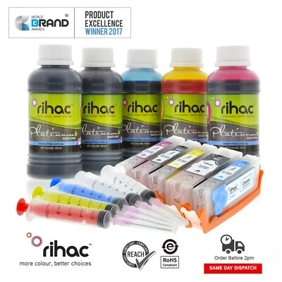 RIHAC Refillable Ink Cartridges for Canon MG6866 MG5766 MG5760 PGI-670 CLI-671 - Image 1 of 4