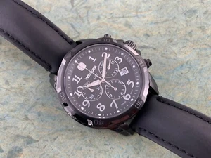 New Wenger Swiss Army GST Chrono Black PVD Stainless Steel 78254 Quartz 42mm - Picture 1 of 9