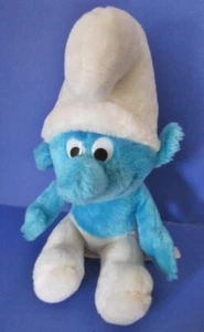 Vintage Peyo Smurf Wallace Berrie 1979 Plush 12" White Blue - Picture 1 of 5