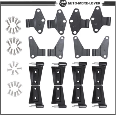 For Jeep Wrangler JK 2007-2018 Body Door Hinge Replacement Set Black Powder Coat - Image 1 of 4