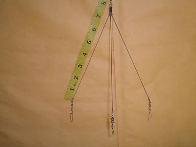 HAND MADE 3 CRAPPIE, UMBRELLA, BASS RIG, TESTED IN ALABAMA, 3 ARMS .035 X 8" WEIGHTLESS