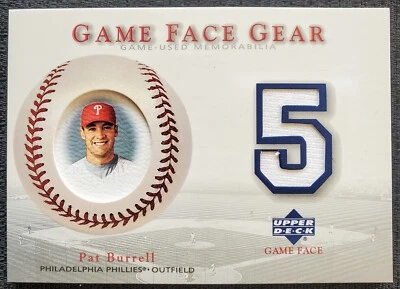 Parche de juego Pat Burrell 2003 Philadelphia Phillies MLB tarjeta de cubierta superior #GG-PB Foto 1 de 2