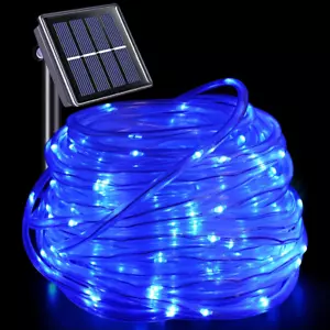 Solar LED Fairy Blue String Lights Outdoor Garden Christmas Party LED Decor Lamp - Picture 1 of 11
