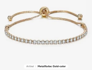 Armkette Damen Armband Zirkonia Gold Silber Größenverstellbar Schick Filigran - Bild 1 von 5