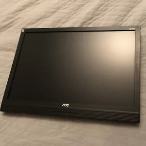 AOC 22 inch monitor black used works excellent - Picture 1 of 5