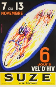 SUZE 6-Day Race Vintage Bicycle Poster Print - Cycling - Picture 1 of 1
