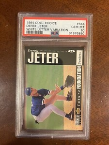 1994 Upper Deck Collector's Choice Derek Jeter White Letter #644 PSA 10