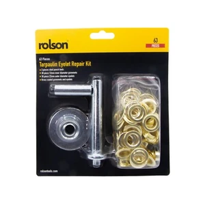 Rolson Tarpaulin Eyelet Repair Kit 63 Pieces Gourmet Camping Hiking Rust Proof - Picture 1 of 3