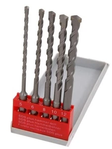 5 Stück SDS Plus Mauerwerk Hammer Bohrer Beton Ziegel Stein 5 mm 6 mm 8 mm 10 mm 12 - Bild 1 von 3