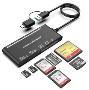 7 in 1 Multi Memory Card Reader USB C USB3.0 Multi Card Reader All in 1 USB C - Picture 1 of 8