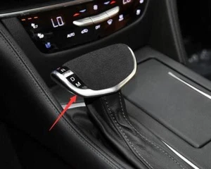 Refit For Cadillac CT6 2016-18 Gray Alcantara Console Gear Shift Knob Cover Trim - Picture 1 of 4