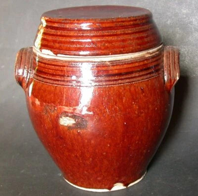 Ancien POT en GRES Vernisse POTERIE graisse Salaison Déco cuisine french antique - Photo 1/4