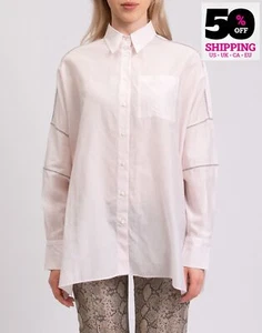 RRP€1596 BRUNELLO CUCINELLI Shirt Size M Silk Blend Monili Beads Made in Italy - Picture 1 of 9