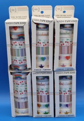 Lot Of 6 The Home Edit Office Accessories Washi Tape Edit 6 Rolls (36 Total) New - Image 1 of 4