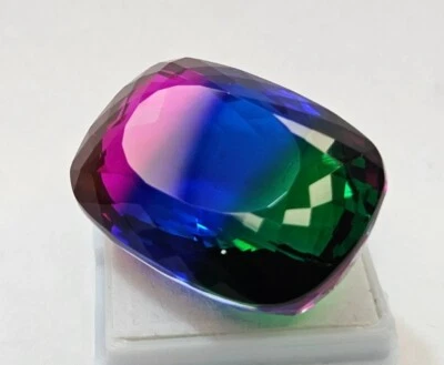 Tourmaline Certified 77-78 Ct Cushion Cut Natural Bi-Colour Loose Gemstone - Image 1 of 4