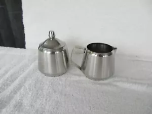 Oneida 18/8 Stainless Steel Creamer Lidded Sugar Bowl~~ Japan!! - Picture 1 of 10