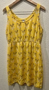 Old Navy Short Yellow Diamond Print Women’s Dress  Size:L - Picture 1 of 7