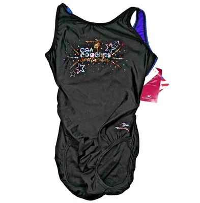 Motionwear Gimnasia Leotardo CGA Entrenadores Espectacular Negro/Azul Adulto Pequeño Nuevo con Etiquetas Foto 1 de 4